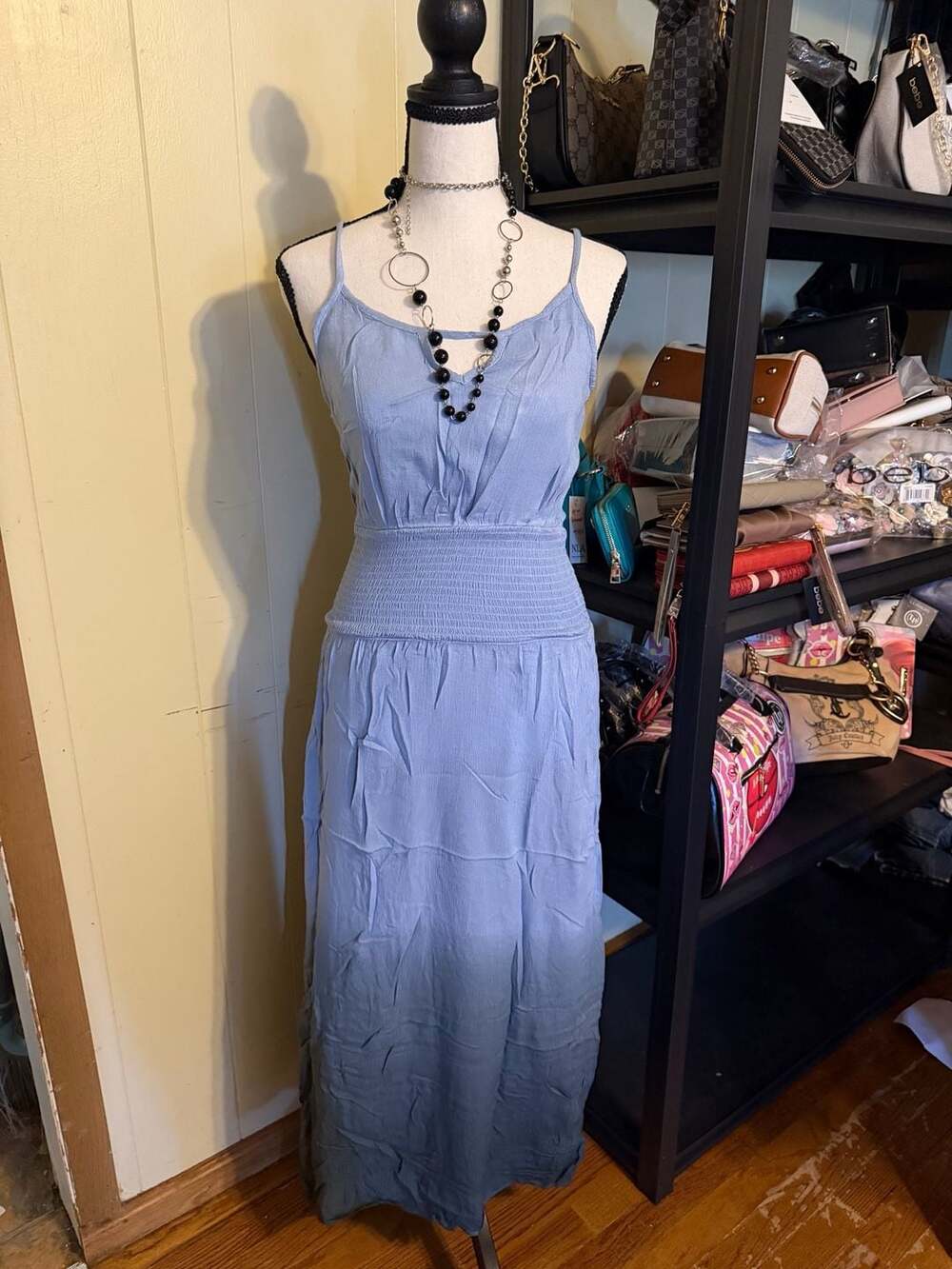Promesa Women's Sleeveless Ombré Smocked Maxi Dress in Blue
